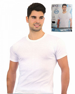 Белая мужская футболка (рибана)  BIYOteks